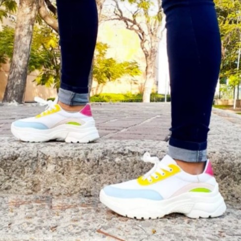 Colombia Platform White Sneakers